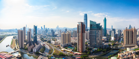 Fototapeta na wymiar Shenzhen skyline panorama