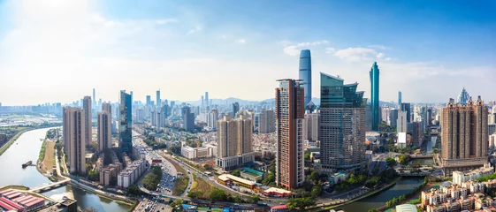 Gordijnen Shenzhen skyline panorama © WU