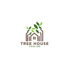 Tree house logo design template