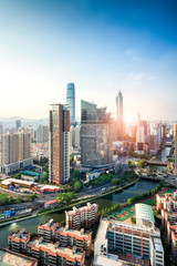 Naklejka premium Shenzhen Caiwuwei okręgu linia horyzontu