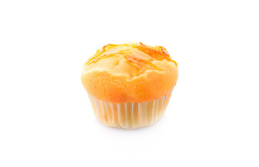 Fresh butter cake on white background