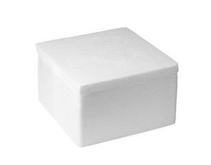 Styrofoam box isolated on white background