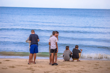 June 15, 2018: A group of children perform after-school activities at Khao Tao Beach, Hua Hin, Prachuapkirikhan, Thailand