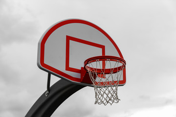 Red Outdoor Basketball Hoop with small backboard