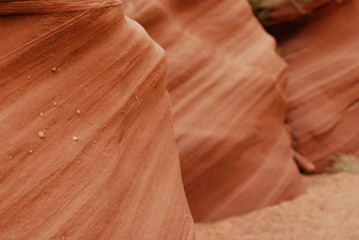 Texture of eroded sandstone slot canyon