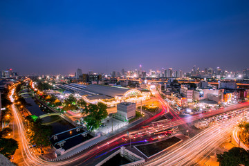 Fototapeta na wymiar Bangkok: January 12, 2018, traffic area (Hua Lamphong Railway Station)