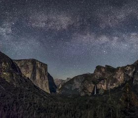 Foto op Canvas Moonlit Valley of Yosemite - California, USA © Kenneth Keifer
