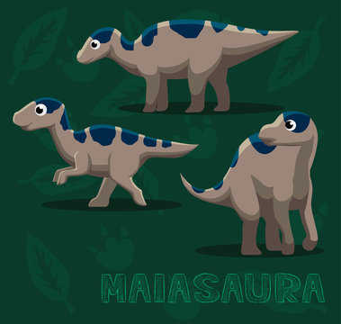 Dinosaur Maiasaura Cartoon Vector Illustration