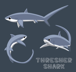 Naklejka premium Thresher Shark Cartoon Vector Illustration
