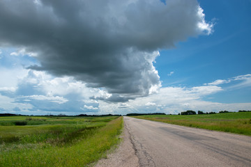 Highway 80, north of Churchbridge, Saskatchewan, Canada.
