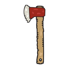 Isolated pixelated axe icon