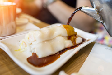 Chinese dim sum in dish