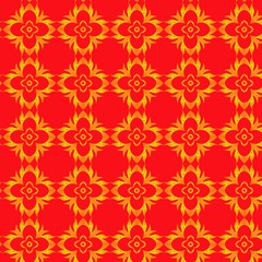 Seamless golden shapes vector with red background for texture and design