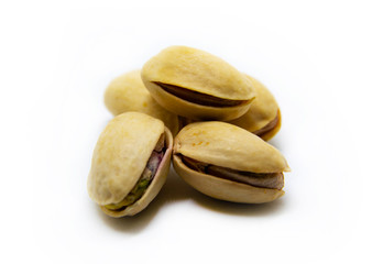 pistachio nuts  isolated White background