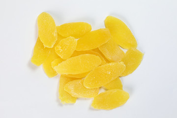 Dry preserved pineapple ripe fruit slice colorful sweet