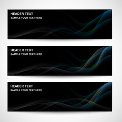 Abstract header color wave design element with white and blue lighting effect. white line and wave.