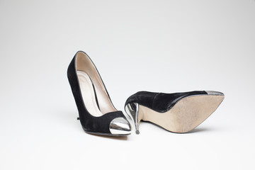 old ladies shoe on high heels