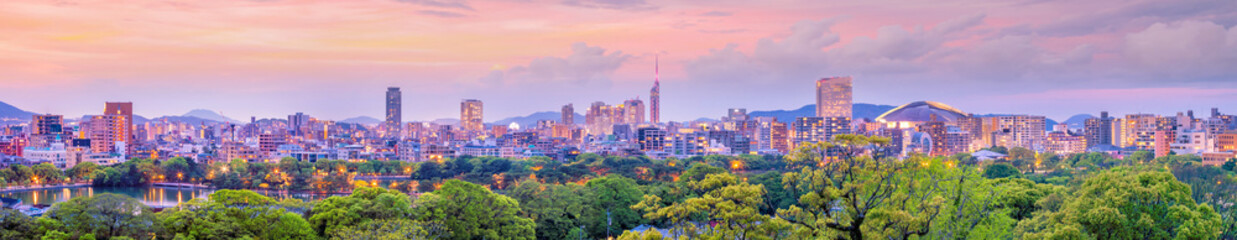 Fukuoka city skyline in Japan