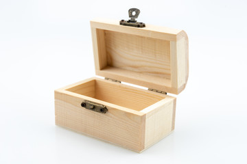 Wood box isolated on white background