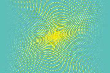 Blue-yellow Halftone dotted background. Pop art style. Retro pattern with circles, dots