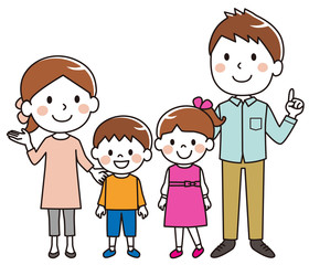 Four people in a family