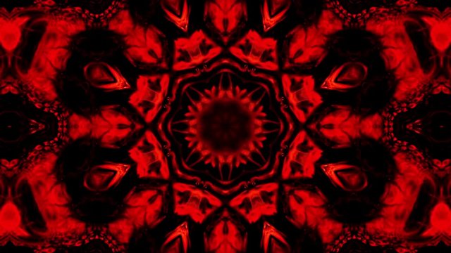 Abstract Paint Brush Ink Smooth Concept Symmetric Pattern Ornamental Decorative Kaleidoscope Movement Geometric Circle and Star Shapes
