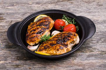 Fried chicken breasts