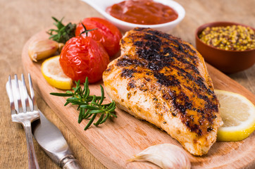 Fried chicken breasts