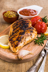 Fried chicken breasts