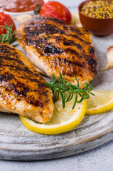 Fried chicken breasts