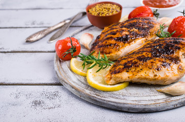 Fried chicken breasts