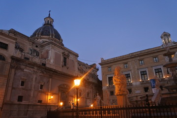 Fototapeta premium the sunset view in Palermo, Sicily, Italy