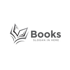 Fototapeta premium book open illustration line art black white logo