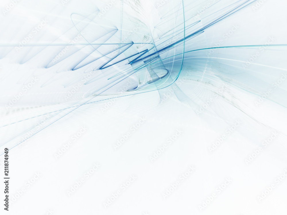 Leinwandbilder Abstract blue and white background texture. Dynamic lines and halftone effects pattern. Detailed fractal graphics. Science and technology concept.