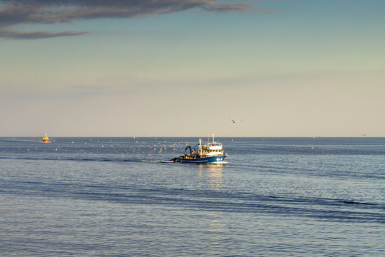 Fishing boat at sea in Croatia