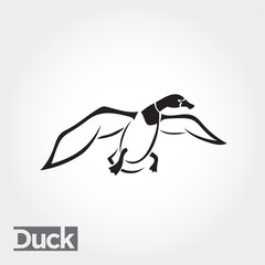 Flying duck, goose, swan logo art