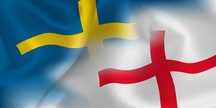 スウェーデン　イングランド　国旗　サッカー 
