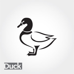 Duck, goose, swan art logo