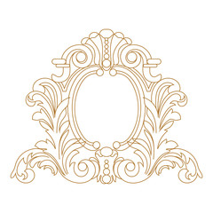 Golden vintage baroque ornament, corner. Retro pattern antique style acanthus. Decorative design element filigree calligraphy vector. - stock vector