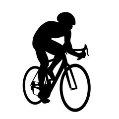 man cyclist racer vector illustration  black silhouette front side