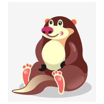 funny adorable otter beaver mink mascot cartoon character