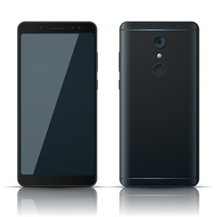 Realistic 3d smartphone icon on the white background. Vector eps 10