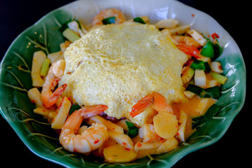 Rice omelette and Tom Yam