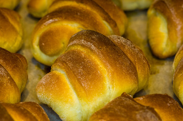 Homemade croissants with sweet filling