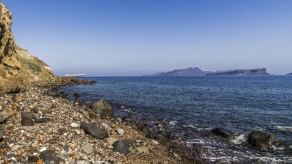 The rocky shore of the Aegean