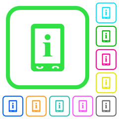 Mobile information vivid colored flat icons