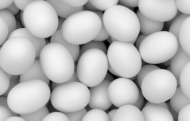 White Easter eggs background