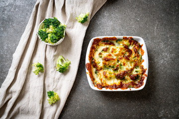 baked cauliflower and broccoli with cheese