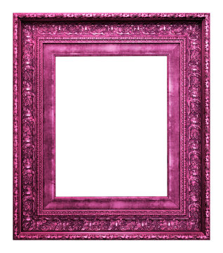 Antique magenta frame isolated on the white background