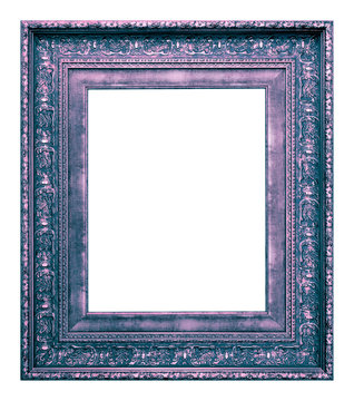Antique pink and blue frame isolated on the white background
